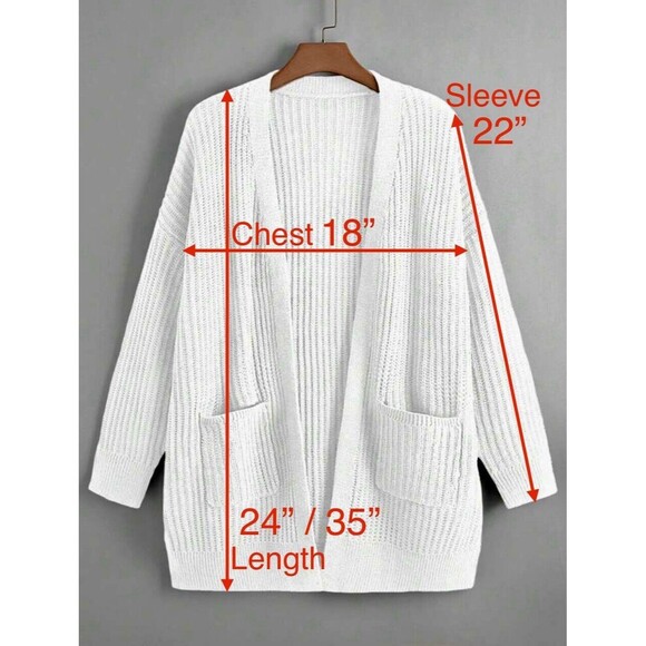 Unbranded Black & White Open Front Cascading Fringe Cardigan - One Size - Picture 10 of 10